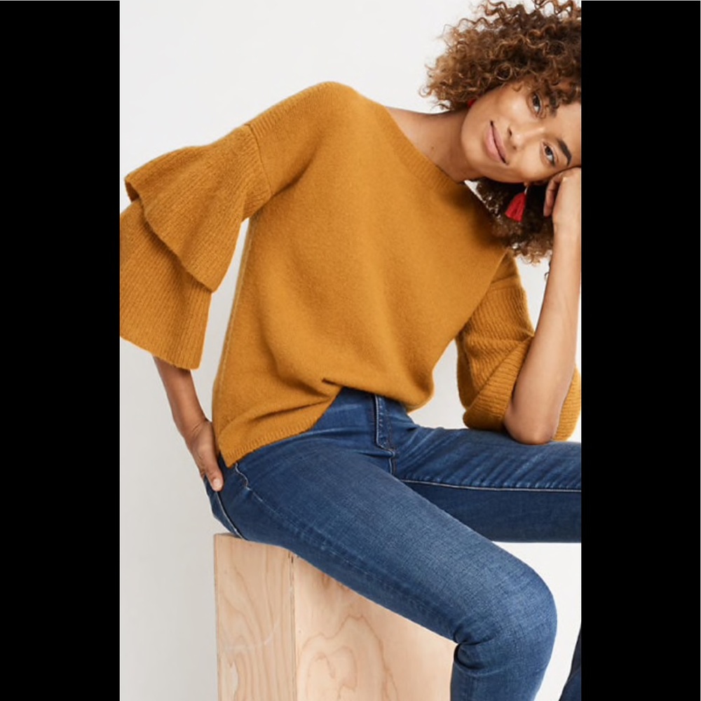 Madewell tier sleeve pullover sweater Sz xxs